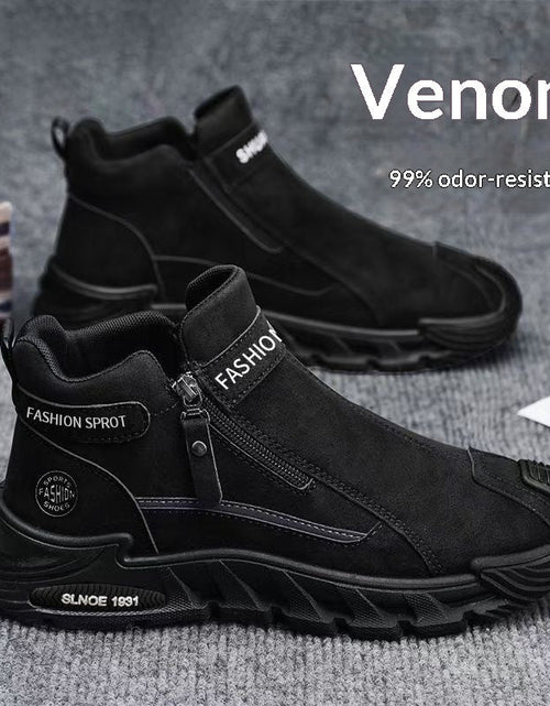Load image into Gallery viewer, Men's Slip-Resistant Work Shoes - Versatile Zipper Workwear Footwear with Non-Slip Rubber Sole
