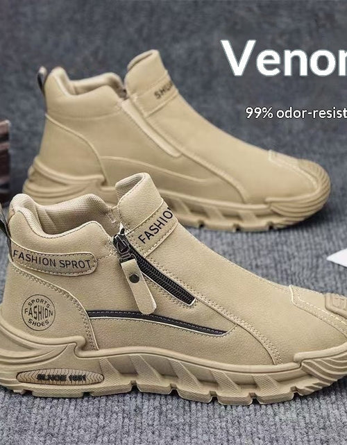 Load image into Gallery viewer, Men's Slip-Resistant Work Shoes - Versatile Zipper Workwear Footwear with Non-Slip Rubber Sole
