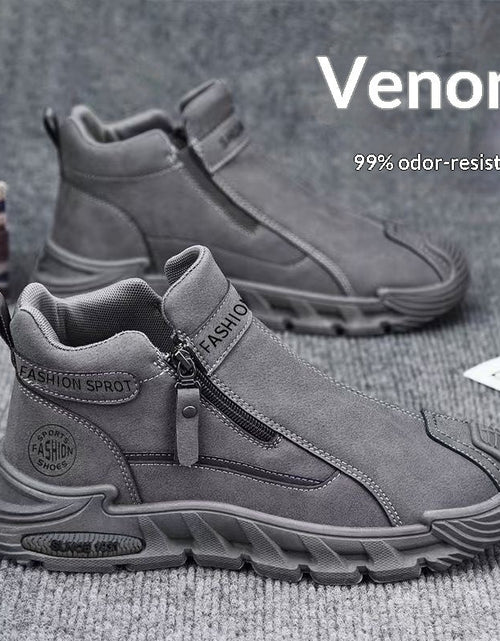 Load image into Gallery viewer, Men's Slip-Resistant Work Shoes - Versatile Zipper Workwear Footwear with Non-Slip Rubber Sole
