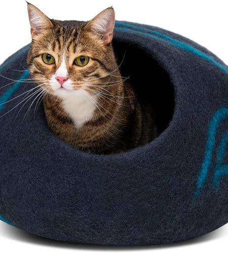 Premium Cat Bed Cave (Large) - Eco Friendly 100% Merino Wool Beds for Cats and Kittens