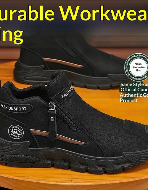 Load image into Gallery viewer, Men's Slip-Resistant Work Shoes - Versatile Zipper Workwear Footwear with Non-Slip Rubber Sole
